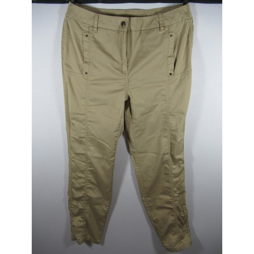 Chico's Luxe Utility Convertible Ankle Pants Women Size 2 Beige